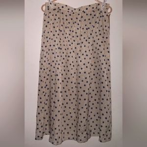 Country Sophisticates By Pendleton  Multi-Color Beige W/Blue Dots Skirt Size 14